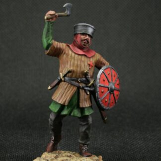 Collectible tin toy soldier 54 mm Painted Historical Miniature Western European infantryman Medieval