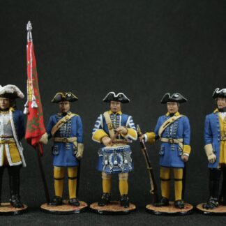 Tin toy soldier 54 mm Model Set of 5 soldiers Swedes Northern war. 1700-1721