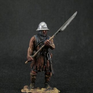 Collectible tin toy soldier 54 mm Painted Historical Miniature Medieval Western European infantryman