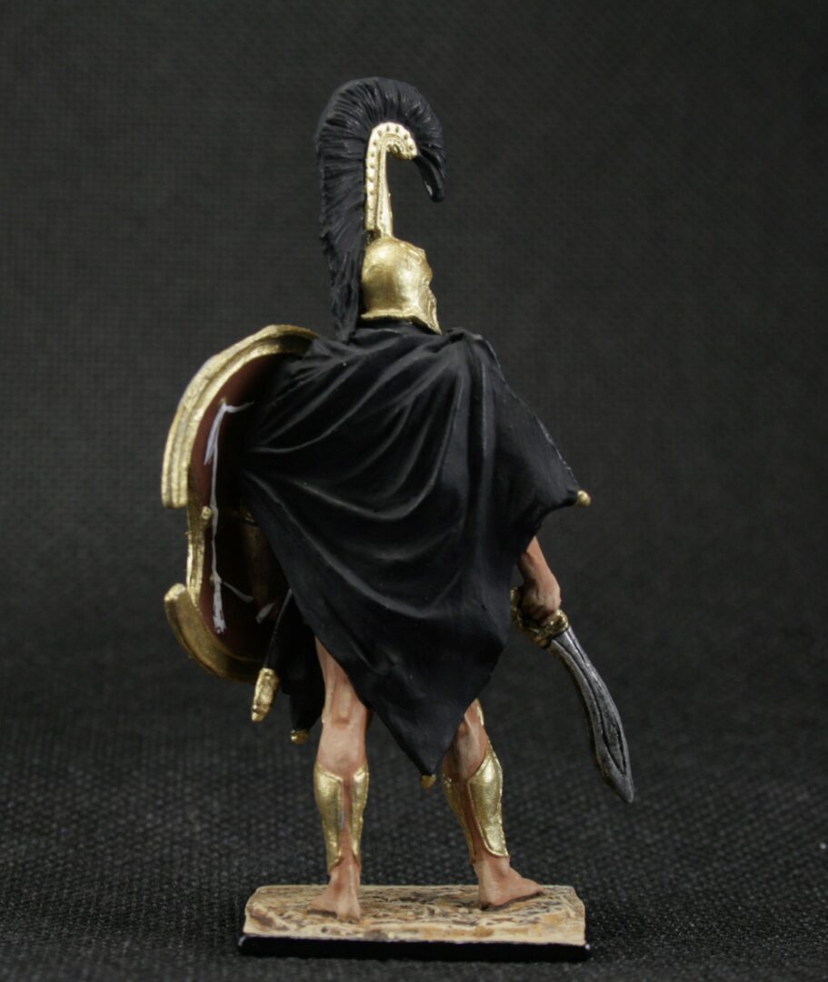 Collectible painted tin toy soldier 54 mm Painted Historical Miniature Ancient Greece. Greek hoplite - Image 3