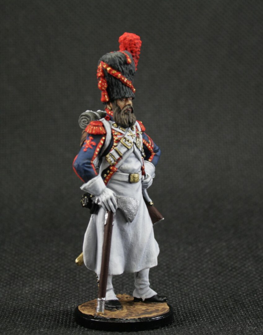 Painted tin soldier 54 mm Historical Miniature Napoleonic sapper France, 1808-12 - Image 5