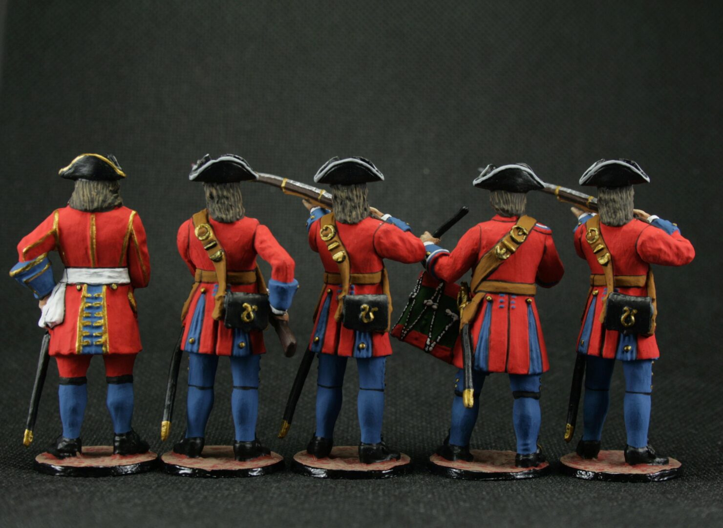 Tin toy soldier 54 mm Model Set of 5 soldiers Army of Peter I Artillery regiment - Image 2