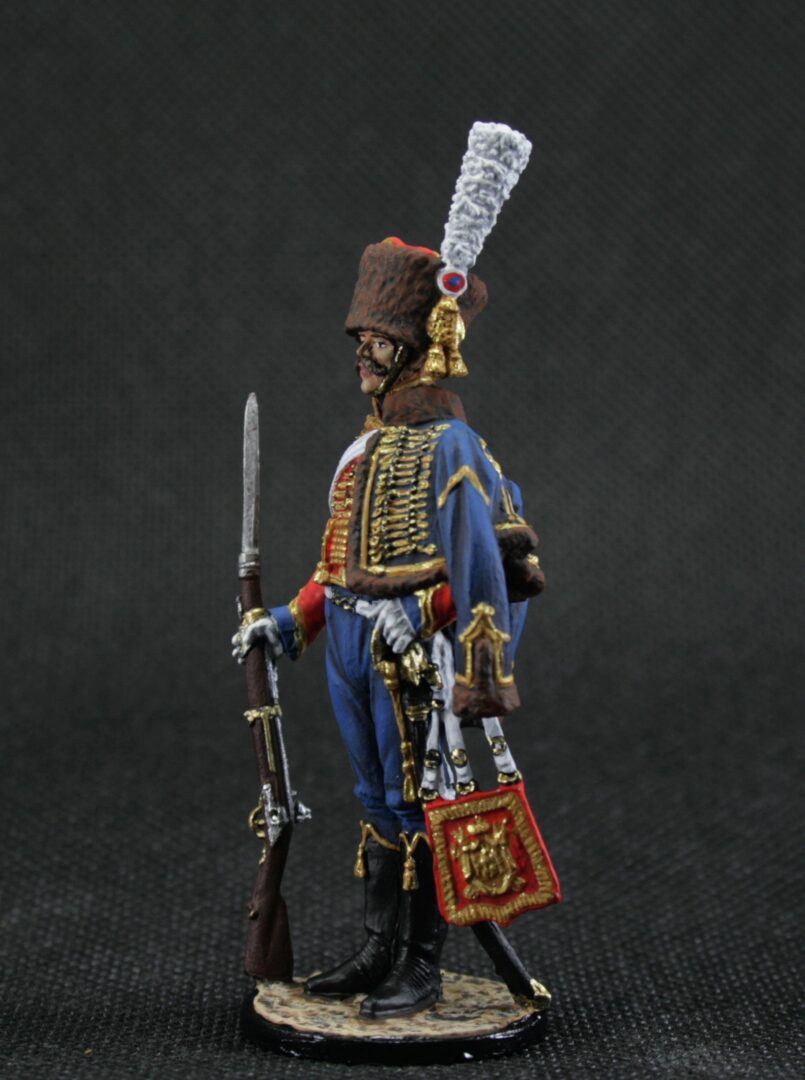 Painted tin soldier 54 mm Scale 1/32 Historical Miniature Napoleonic wars. Imperial Guard. France, 1804-15 - Image 2