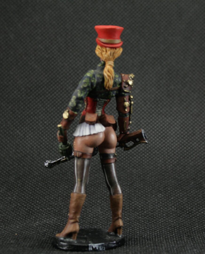 Collectible tin soldier 75 mm Painted Steampunk Colonial Grenadier Lady Figurine girl Naked Woman Pin up girl - Image 4