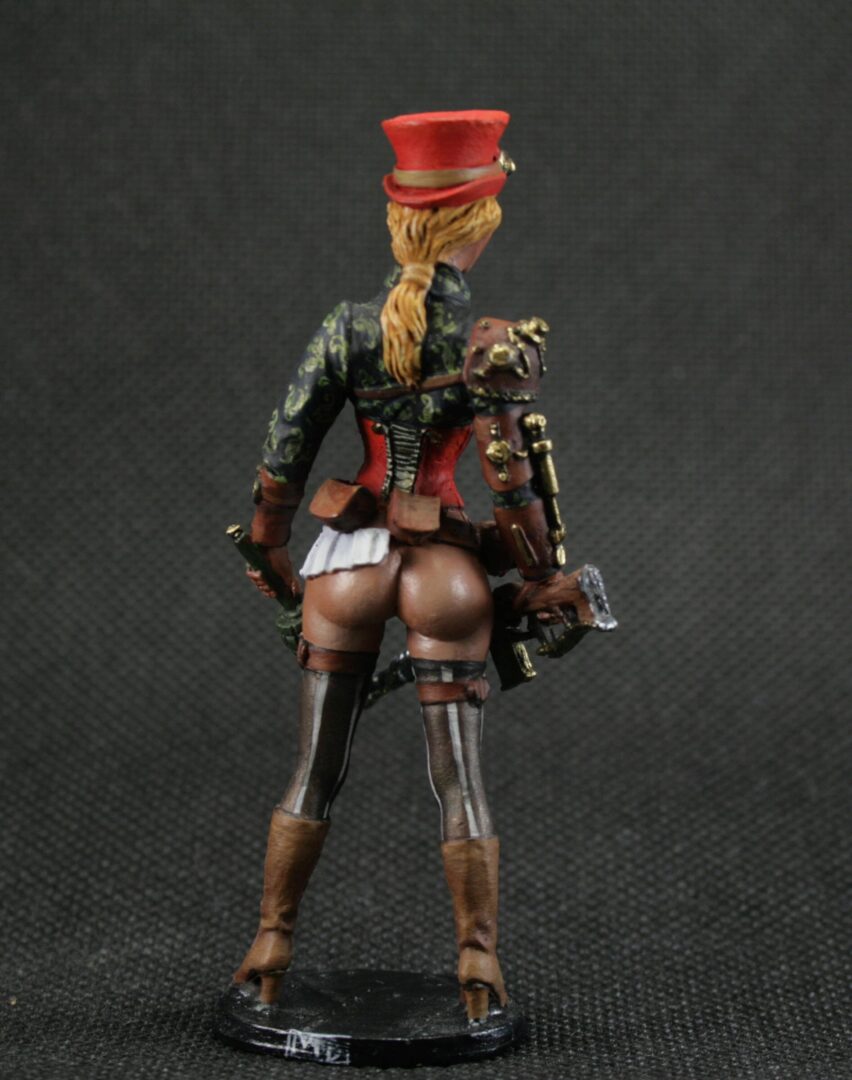 Collectible tin soldier 75 mm Painted Steampunk Colonial Grenadier Lady Figurine girl Naked Woman Pin up girl - Image 5