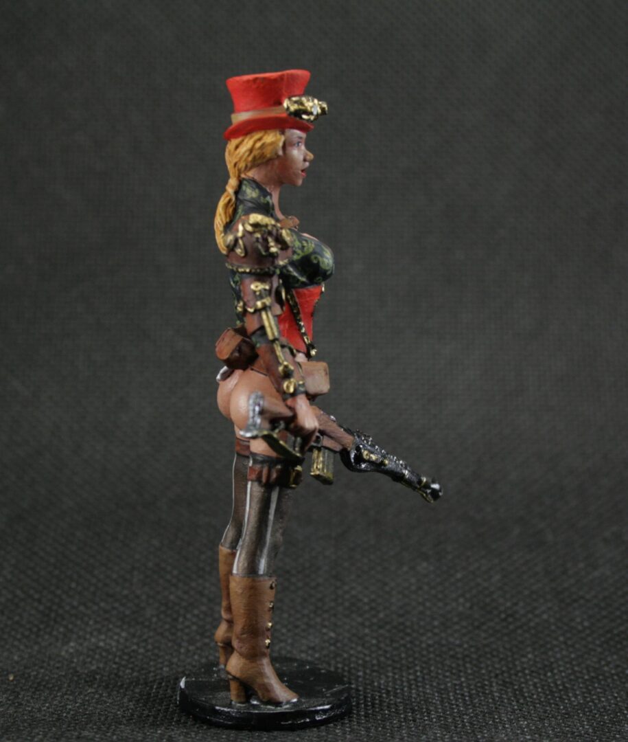 Collectible tin soldier 75 mm Painted Steampunk Colonial Grenadier Lady Figurine girl Naked Woman Pin up girl - Image 6