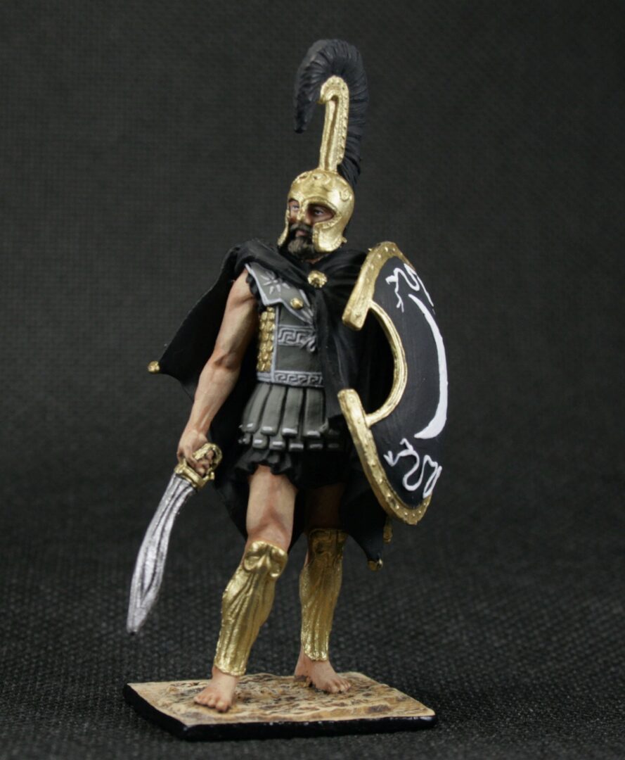 Collectible painted tin toy soldier 54 mm Painted Historical Miniature Ancient Greece. Greek hoplite - Image 4