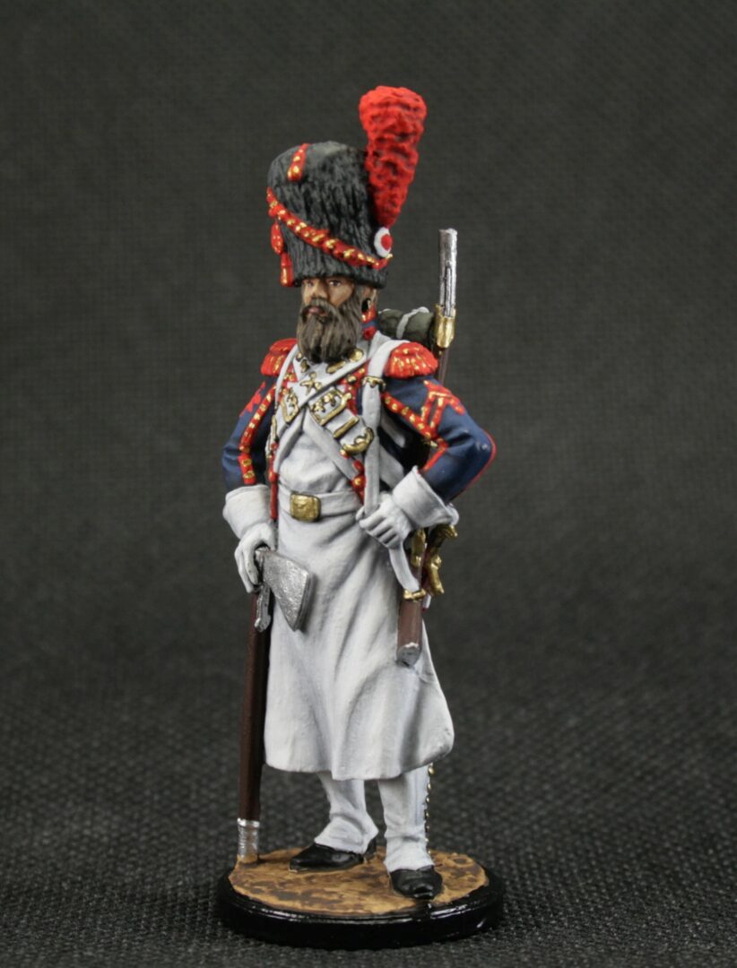 Painted tin soldier 54 mm Historical Miniature Napoleonic sapper France, 1808-12 - Image 2