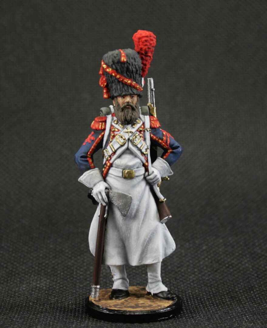Painted tin soldier 54 mm Historical Miniature Napoleonic sapper France, 1808-12