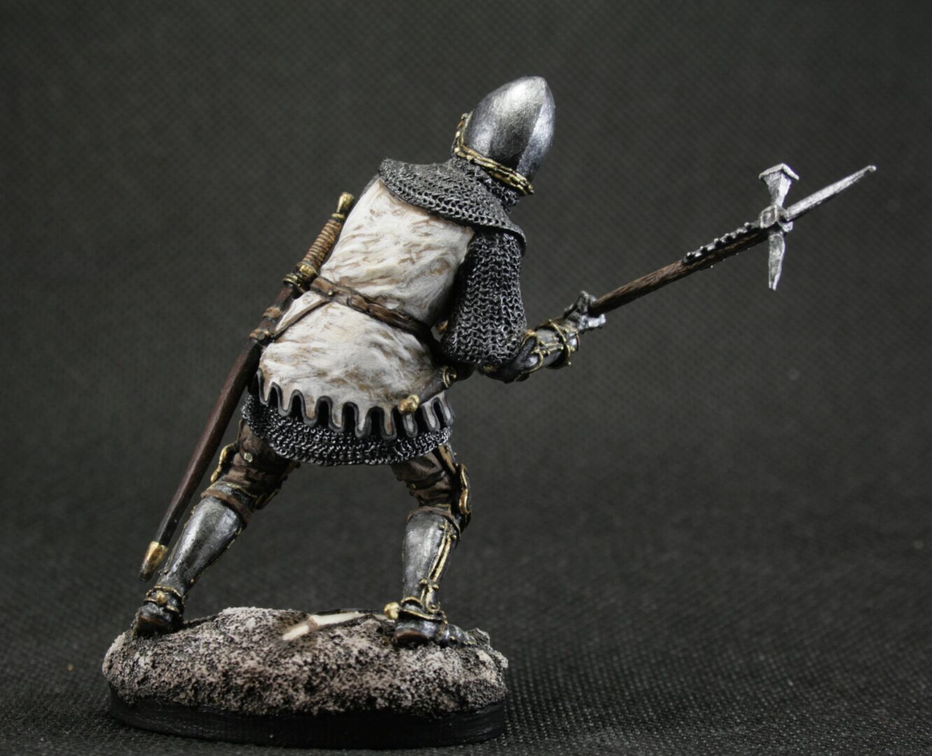 collectible tin toy soldier 75 mm scale 1:24 Painted Historical Miniature Middle Ages. Knight of the Teutonic Order - Image 4