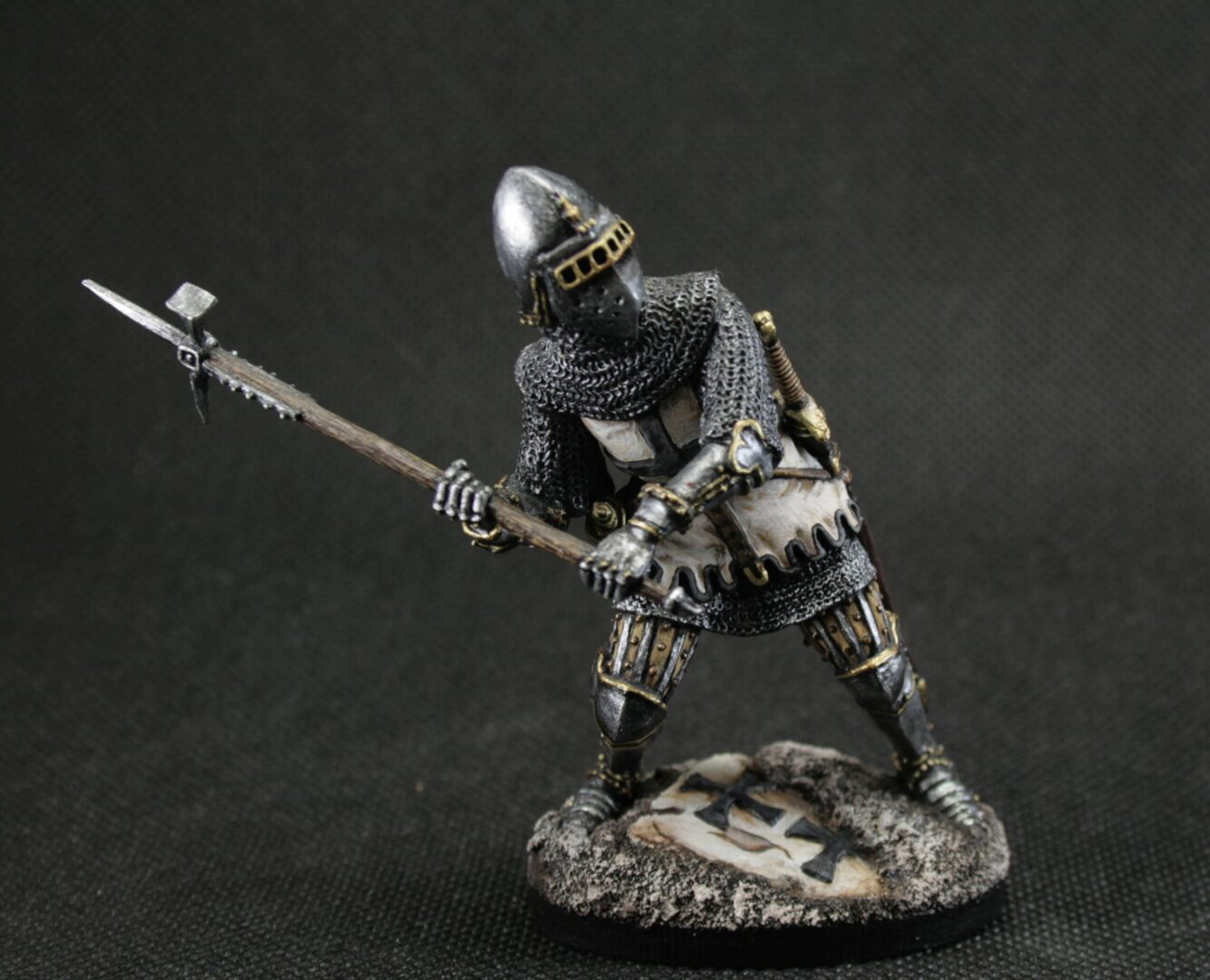 collectible tin toy soldier 75 mm scale 1:24 Painted Historical Miniature Middle Ages. Knight of the Teutonic Order - Image 6