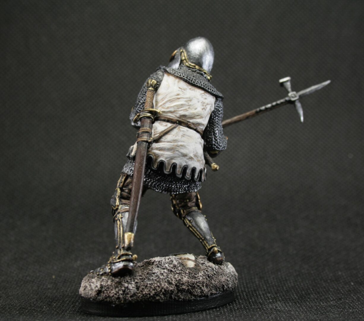 collectible tin toy soldier 75 mm scale 1:24 Painted Historical Miniature Middle Ages. Knight of the Teutonic Order - Image 3