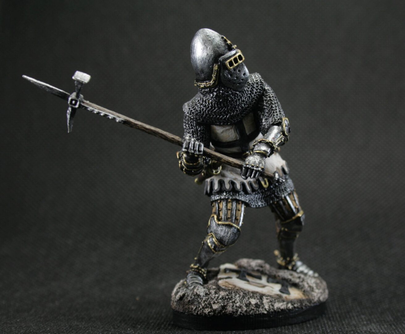 collectible tin toy soldier 75 mm scale 1:24 Painted Historical Miniature Middle Ages. Knight of the Teutonic Order - Image 5