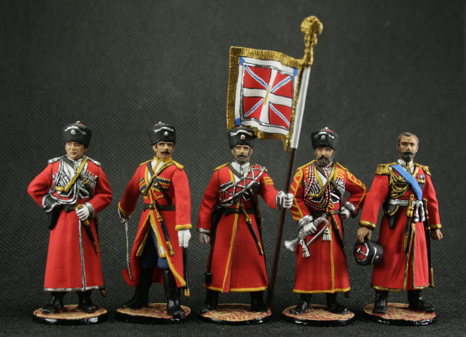 Tin soldier 54 mm Set of tin soldiers Historical Miniature Convoy of Emperor Nicholas II. Cossacks.
