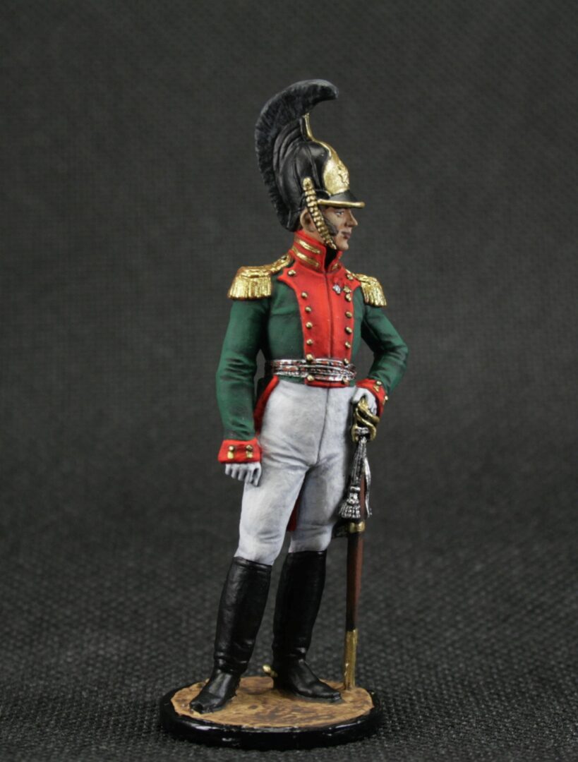 Painted tin soldier 54 mm Scale 1/32 Historical Miniature Napoleonic wars. Colonel of the Life Guards Dragoon Regiment - Image 5