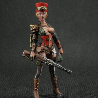 Collectible tin soldier 75 mm Painted Steampunk Colonial Grenadier Lady Figurine girl Naked Woman Pin up girl