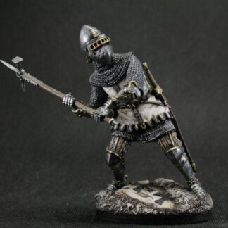 collectible tin toy soldier 75 mm scale 1:24 Painted Historical Miniature Middle Ages. Knight of the Teutonic Order