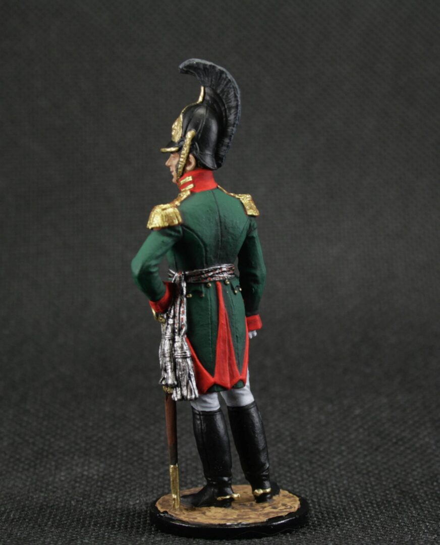 Painted tin soldier 54 mm Scale 1/32 Historical Miniature Napoleonic wars. Colonel of the Life Guards Dragoon Regiment - Image 3