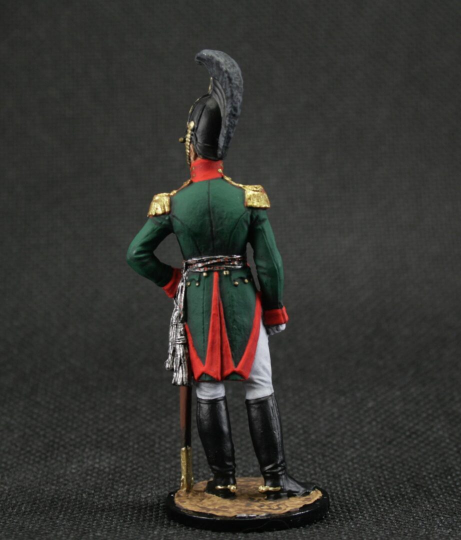 Painted tin soldier 54 mm Scale 1/32 Historical Miniature Napoleonic wars. Colonel of the Life Guards Dragoon Regiment - Image 4