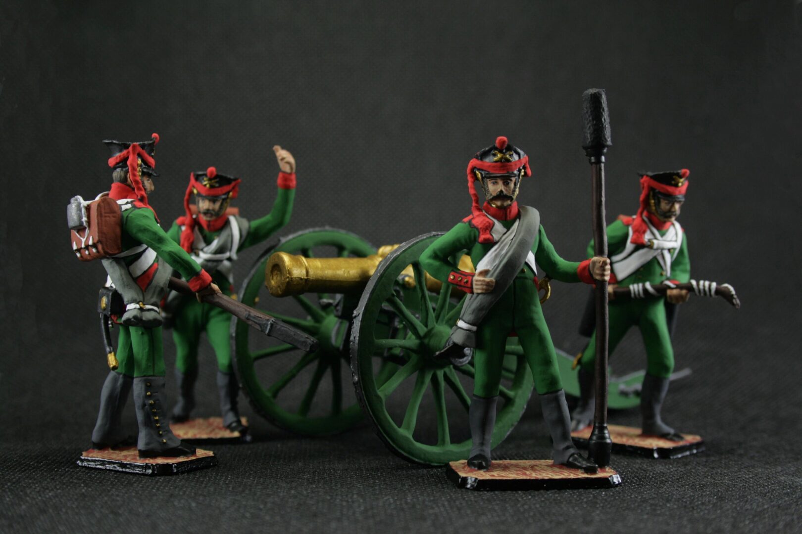Tin soldier 54 mm Set of 5 tin figurines Artillery A gun 1812 Historical Miniature Napoleonic wars
