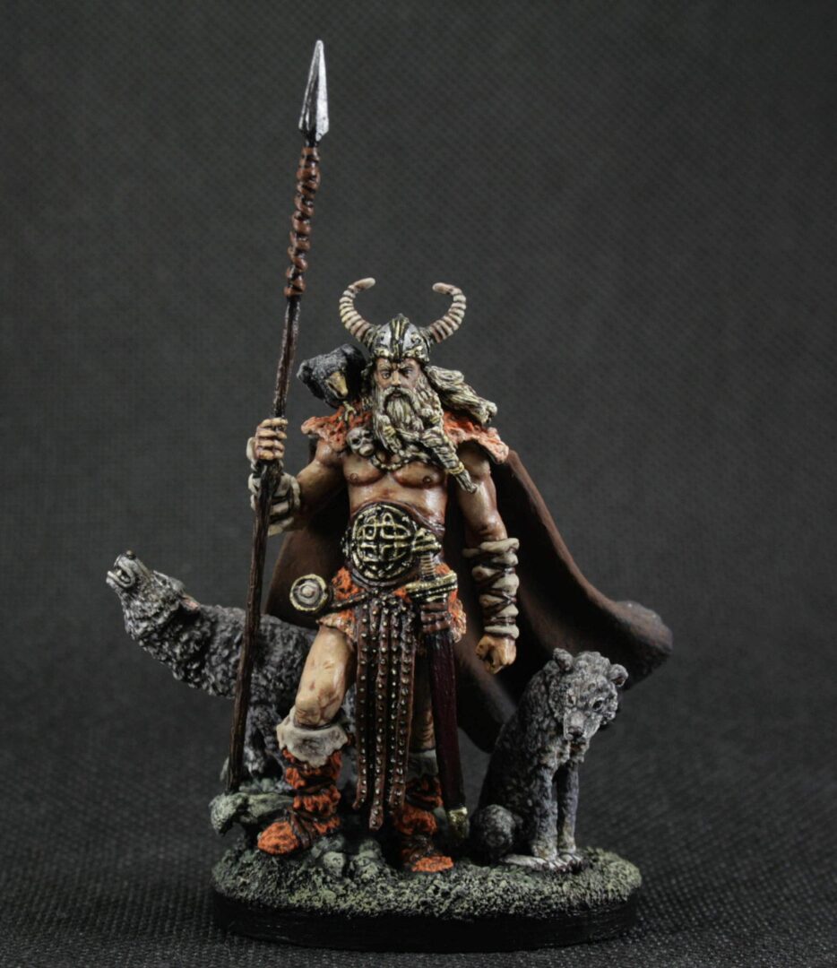 collectible tin toy soldier 54 mm Painted Model Scale 1:32 Historical Miniature Viking, Odin