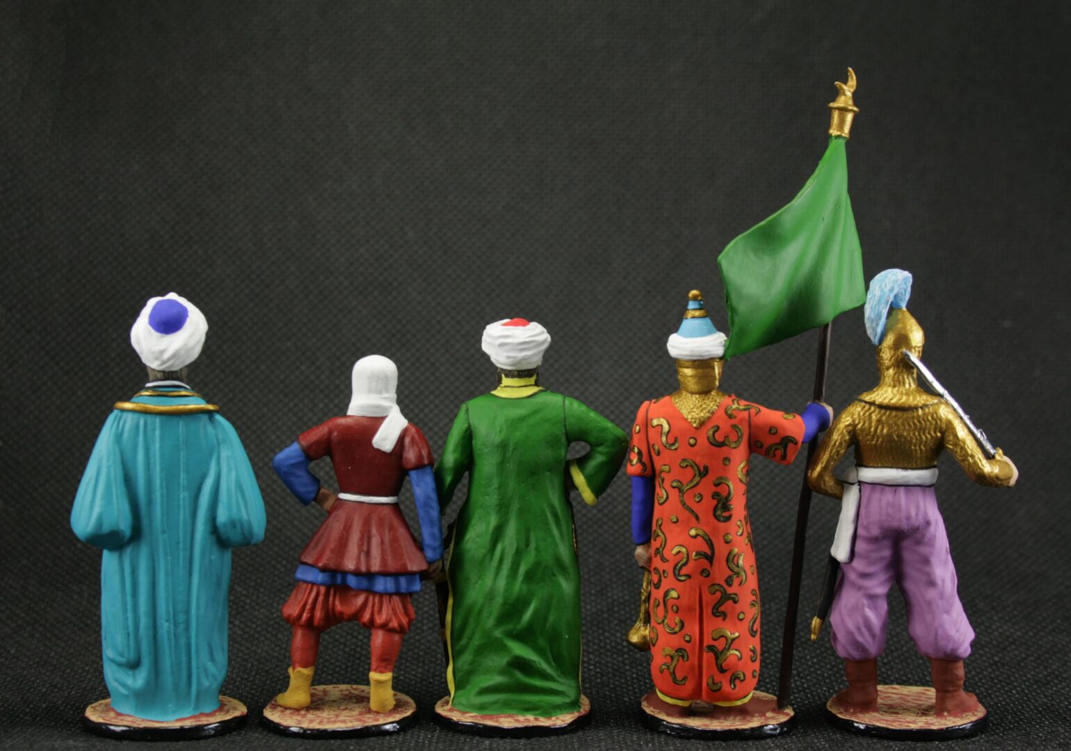 Set of 5 soldiers Painted Tin toy soldier 54 mm Model Scale 1:32 Turks - Image 3