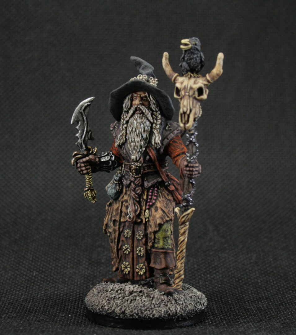 Collectible tin toy soldier 54 mm Model Painted Historical Miniature Fantasy figurine. Combat Black Mage - Image 2