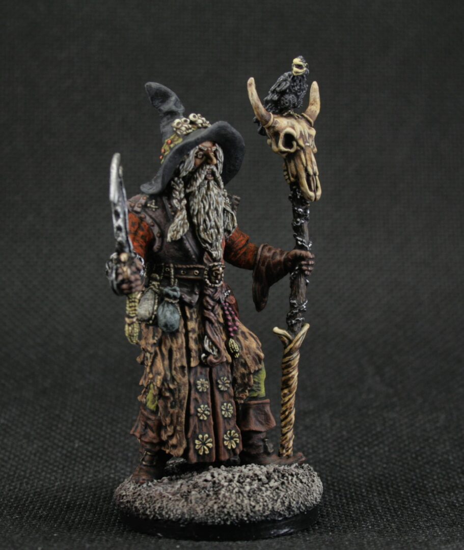 Collectible tin toy soldier 54 mm Model Painted Historical Miniature Fantasy figurine. Combat Black Mage - Image 6