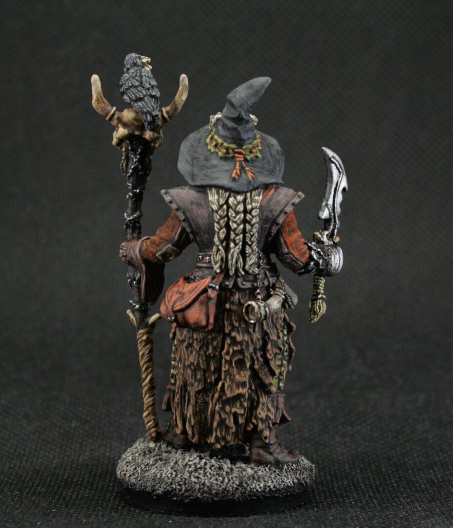 Collectible tin toy soldier 54 mm Model Painted Historical Miniature Fantasy figurine. Combat Black Mage - Image 4