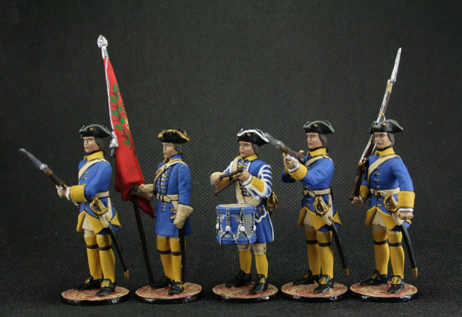 Tin toy soldier 54 mm Model Set of 5 soldiers Swedes Northern war. 1700-1721 - Image 2