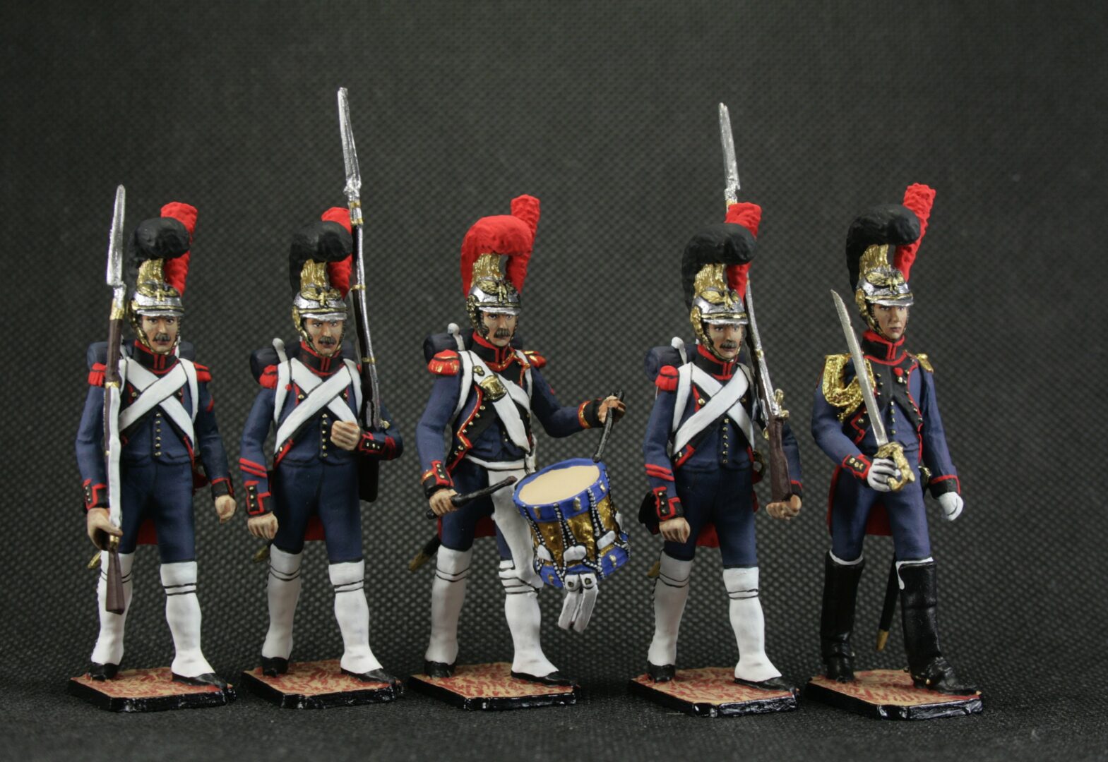 Tin soldier 54 mm A set of tin soldiers 5 figures. Napoleon 1812. French Imperial Guard. Historical Miniature Napoleonic