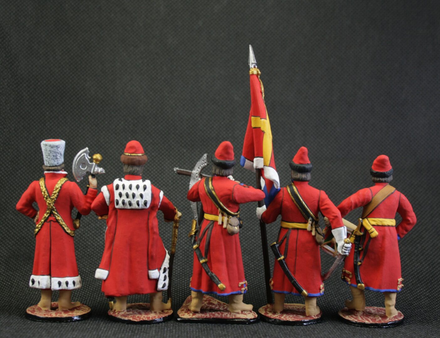 Tin soldier 54 mm Set of 5 painted soldiers Historical Miniature Moscow Streltsy. Russia - Image 2