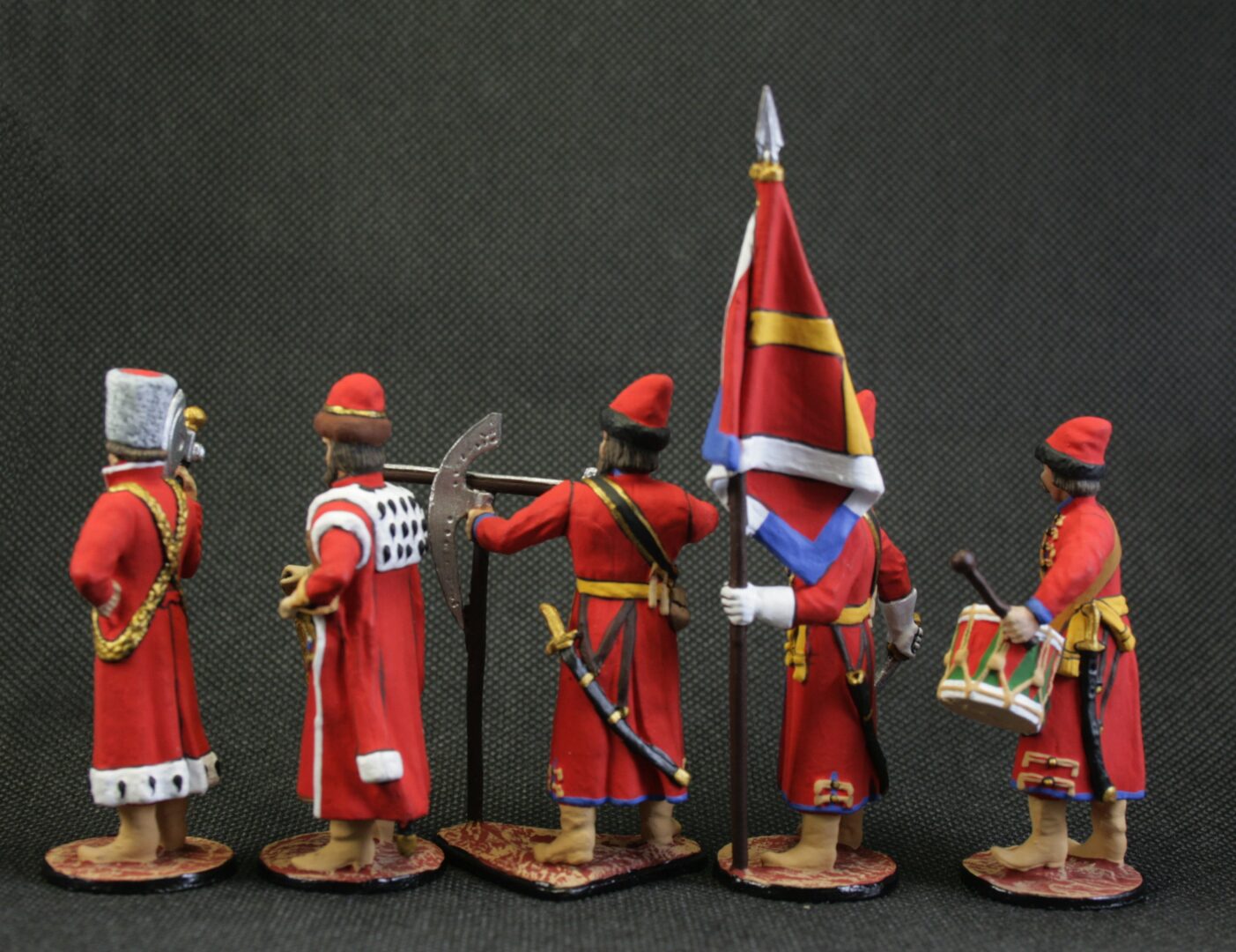 Tin soldier 54 mm Set of 5 painted soldiers Historical Miniature Moscow Streltsy. Russia - Image 3