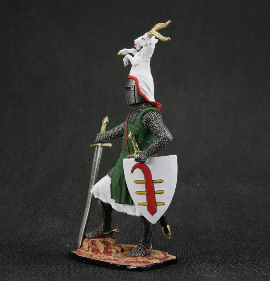 Collectible tin toy soldier 54 mm Painted Historical Miniature Medieval knight. German knight, 2nd half of the 13th century - Image 2