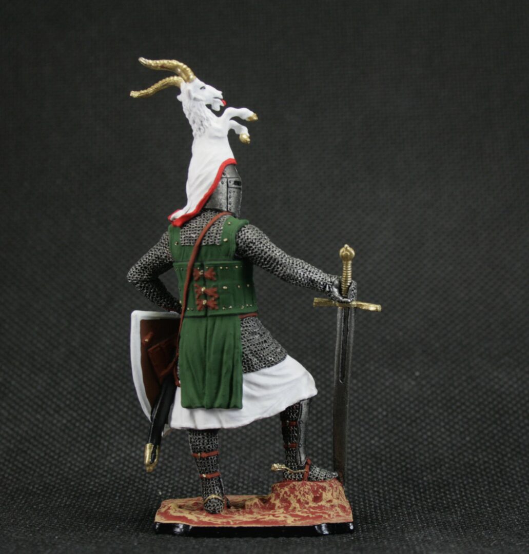 Collectible tin toy soldier 54 mm Painted Historical Miniature Medieval knight. German knight, 2nd half of the 13th century - Image 4