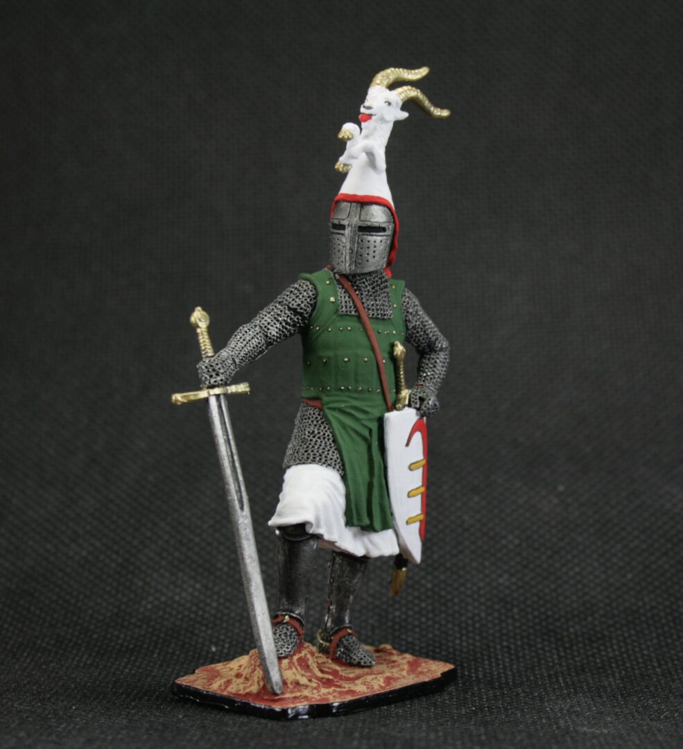 Collectible tin toy soldier 54 mm Painted Historical Miniature Medieval knight. German knight, 2nd half of the 13th century - Image 3