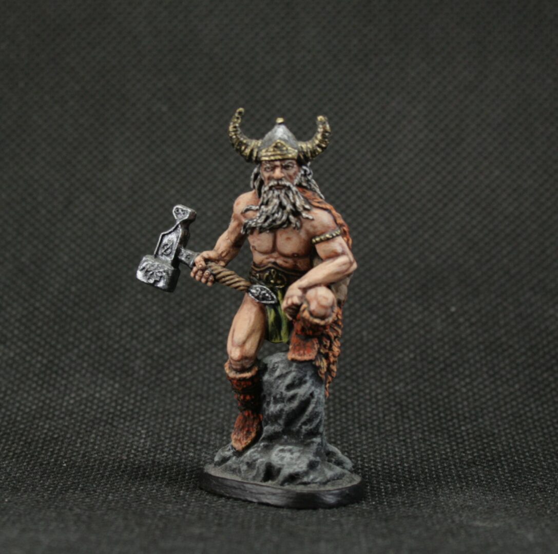 tin toy soldier 54 mm Scale 1/32 Painted Figurine Historical Miniature Viking. Thor, god of thunder and storm. Gift for him unique - Image 3