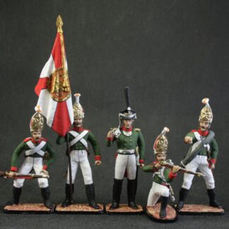 Painted Tin soldier 54 mm A set of tin soldiers 5 figures. Pavlovsky Grenadier Regiment 1812. Historical Miniature Napoleonic