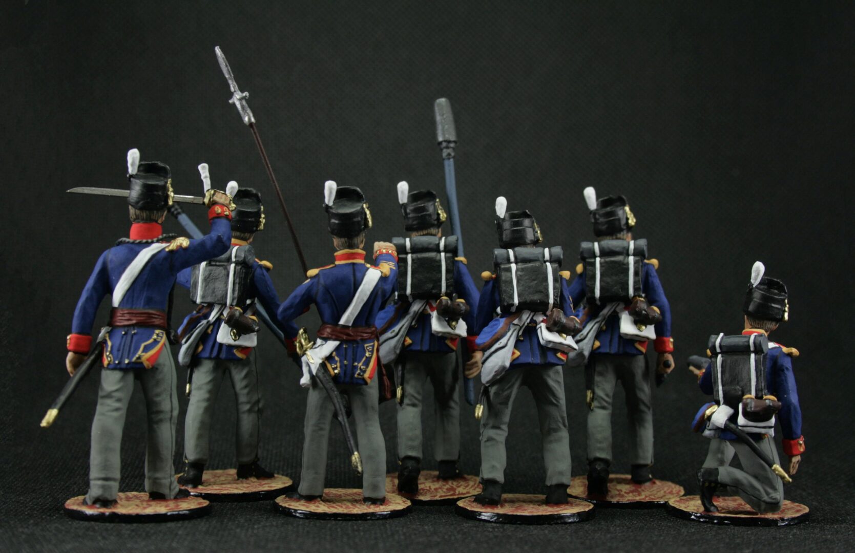 Tin soldier 54 mm Model Set of 7 soldiers plus a cannon British Royal Artillery Historical Miniature Napoleonic - Image 5