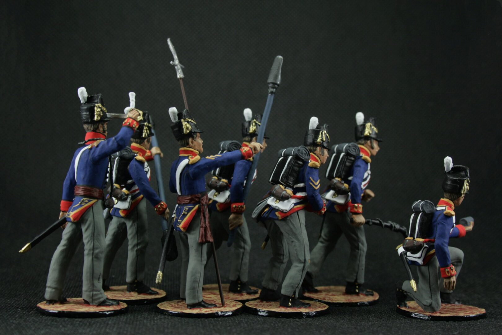 Tin soldier 54 mm Model Set of 7 soldiers plus a cannon British Royal Artillery Historical Miniature Napoleonic - Image 6