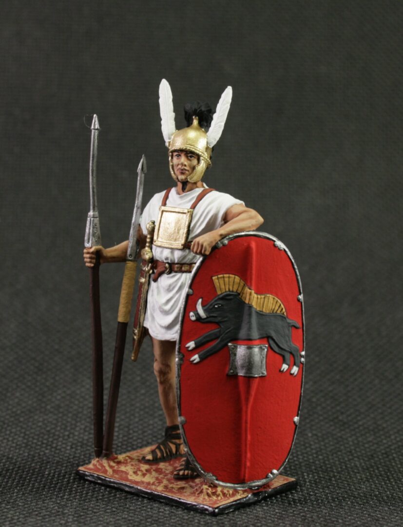 Collectible tin toy soldier 54 mm Painted Historical Miniature Ancient Rome. Roman legionnaire, 3rd-2nd centuries. BC. - Image 2