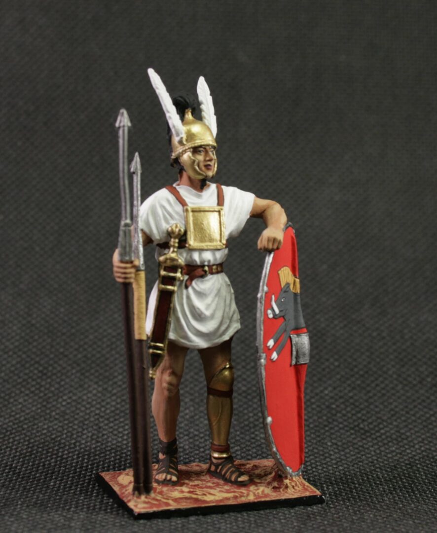 Collectible tin toy soldier 54 mm Painted Historical Miniature Ancient Rome. Roman legionnaire, 3rd-2nd centuries. BC. - Image 4