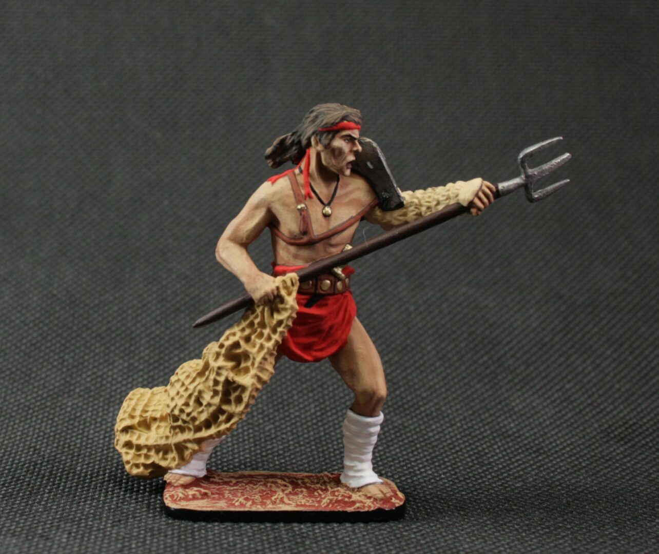 Tin soldier 54 mm handmade and painted model 1/32 Ancient Rome Roman gladiator-retiarius, 1st-3rd century
