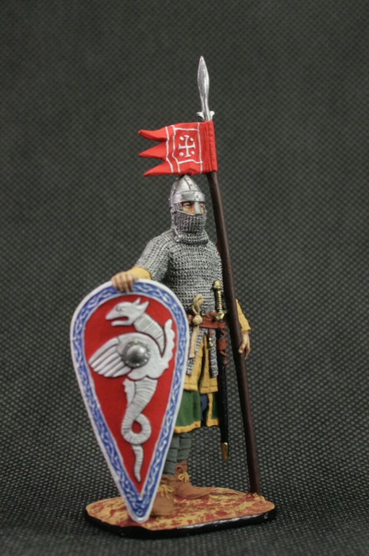 Collectible tin toy soldier 54 mm Painted Historical Miniature Medieval Norman knight 2nd half of the 11th century - Image 5