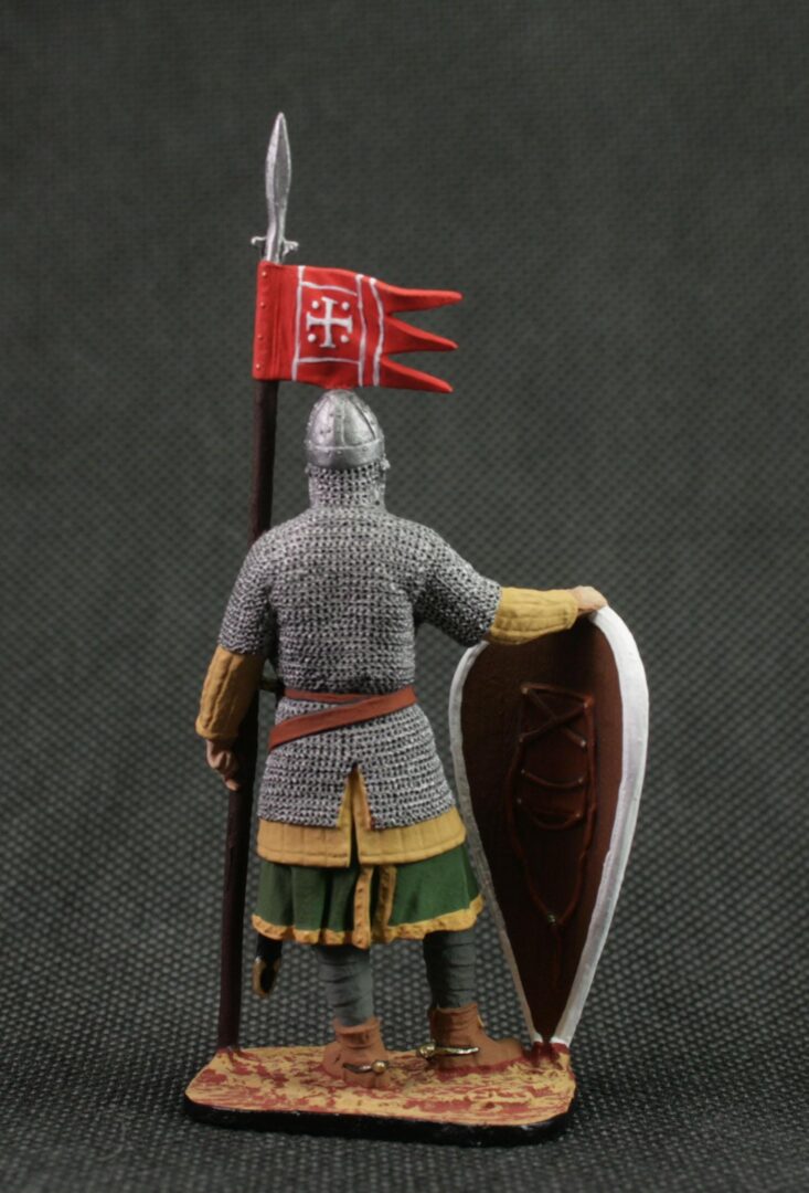 Collectible tin toy soldier 54 mm Painted Historical Miniature Medieval Norman knight 2nd half of the 11th century - Image 4