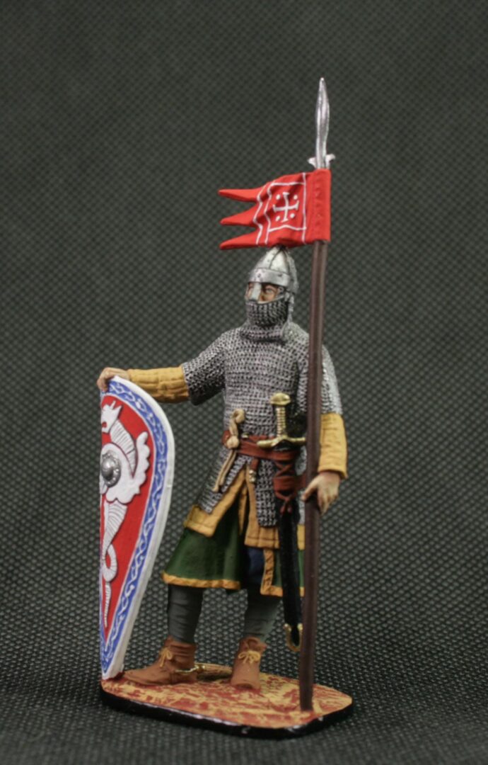 Collectible tin toy soldier 54 mm Painted Historical Miniature Medieval Norman knight 2nd half of the 11th century - Image 2