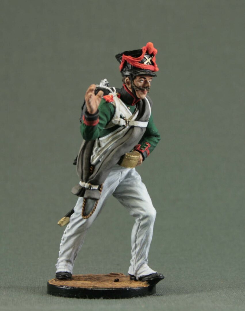 Side view of Russian Napoleonic artillery miniature tin soldier 54mm