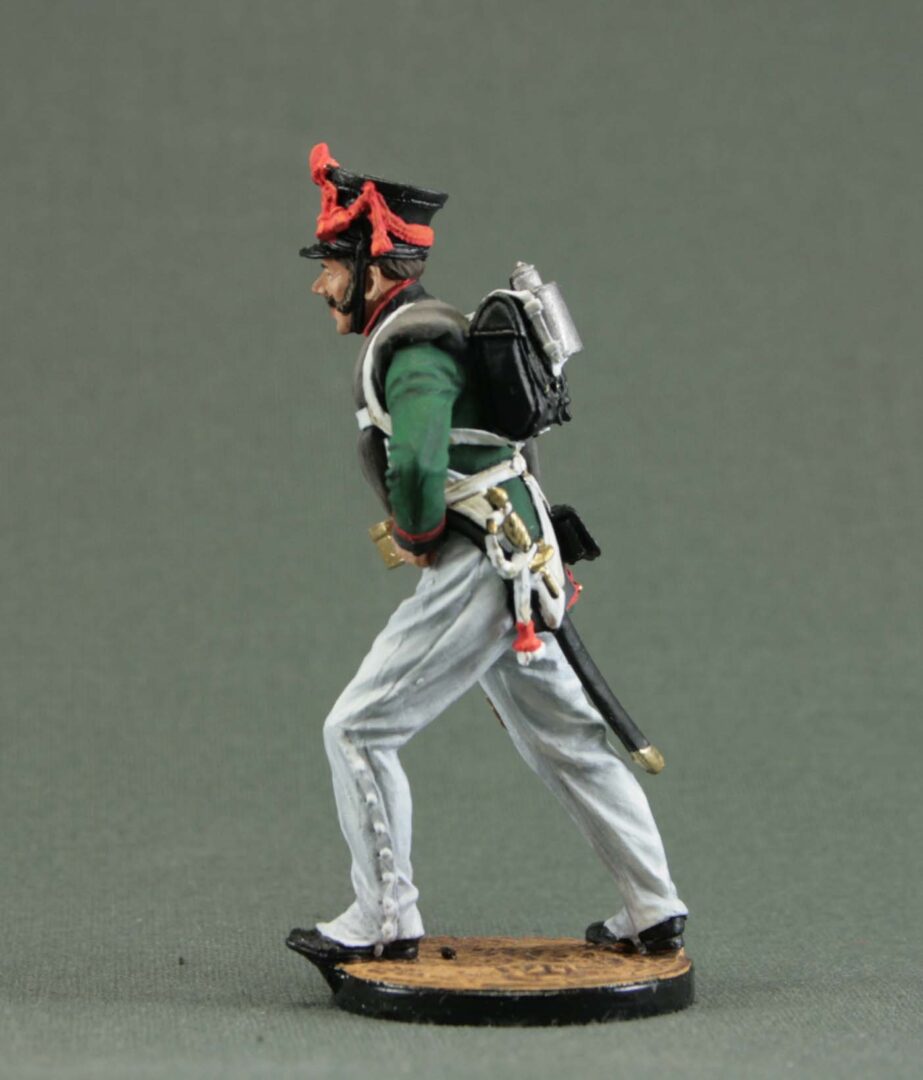 Side view of Russian Napoleonic artillery miniature.
