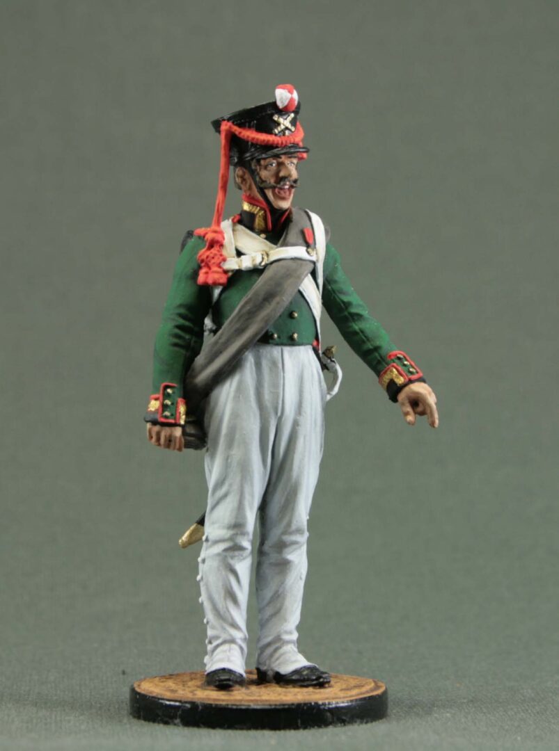 Side view of Russian Foot Artillery miniature tin soldier