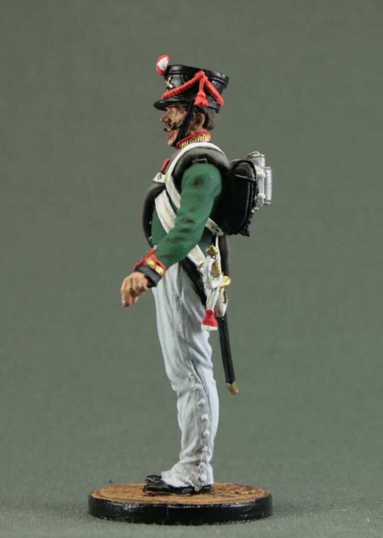 Rear view of Russian Napoleonic artillery soldier miniature 54mm